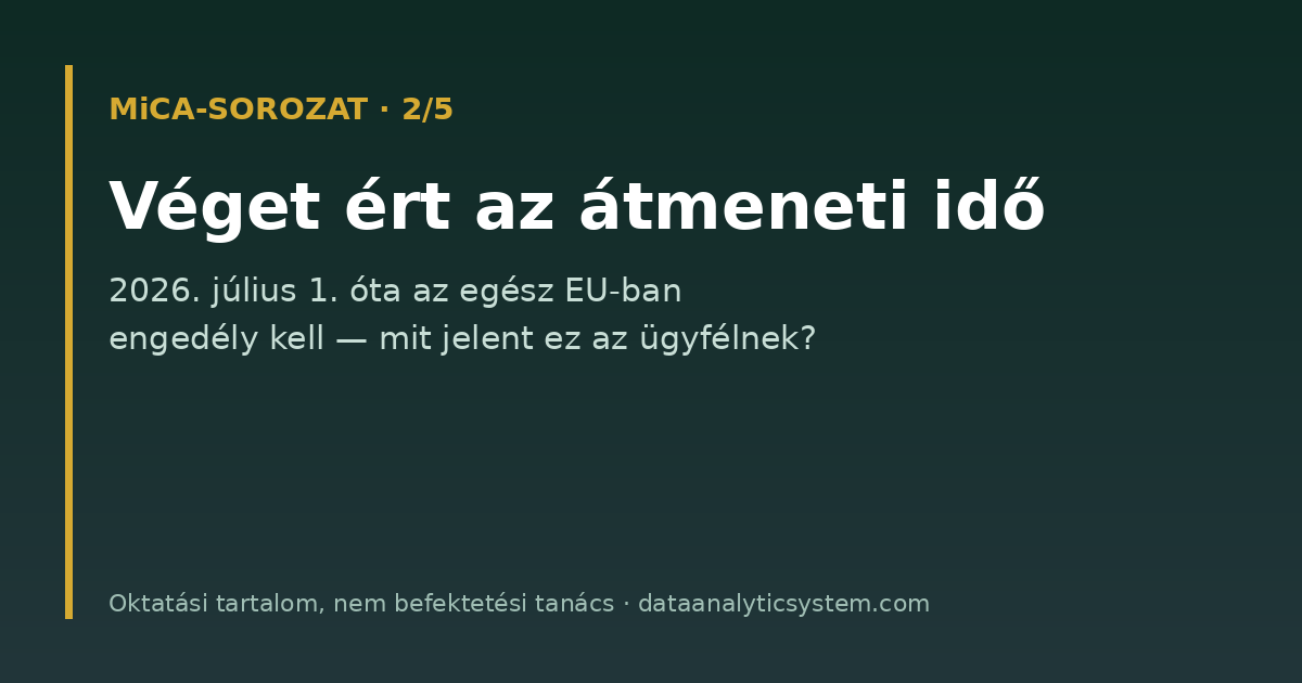 Véget ért a MiCA átmeneti időszaka — mi változott? Közérthetően